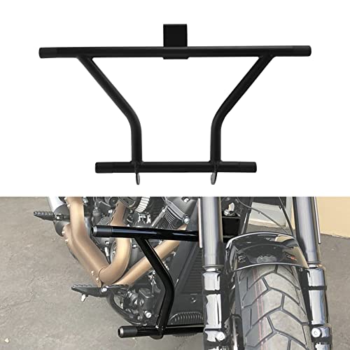 TCMT Engine Guard Crash Bar Fit for Harley Forward Control Models Fat Bob Fat Boy Low Rider Street Bob 2018-2024 Softail Slim Sport Glide 2018-2021 Deluxe Breakout 2018-2020 - color: Style C Matte Black(Fit For Forward Control)
