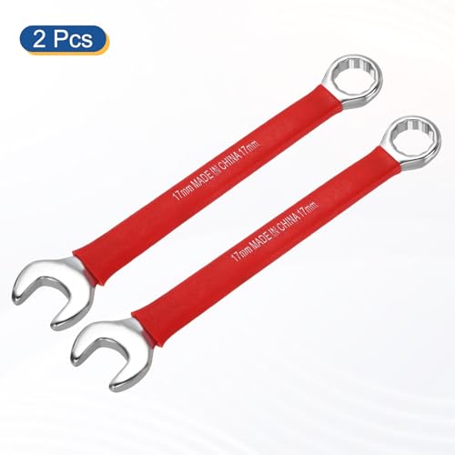 HARFINGTON 2Pcs Metric Combination Wrench 17mm 12-Point Box & Open End CR-V - size: 17mm