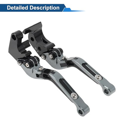 Brake Clutch Levers for Yamaha YZF-R7 2021-2025 Head Black Handle - color: Titanium Head Black Handle