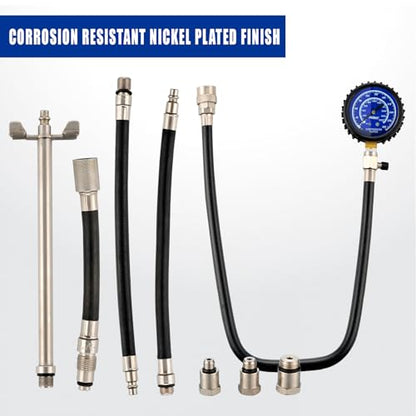 Compression Tester Kit 0-300 psi Cylinder Gauge for Gas Engine - color: Engine Compression Gauge Kit