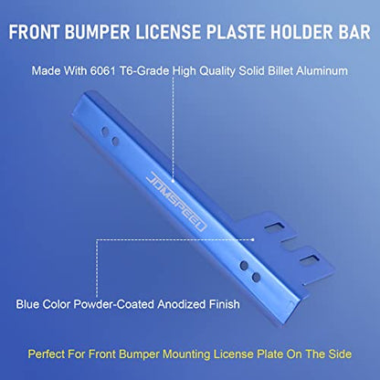 Blue Front Bumper License Plate Mount Bracket Relocator Holder Bar - color: Blue