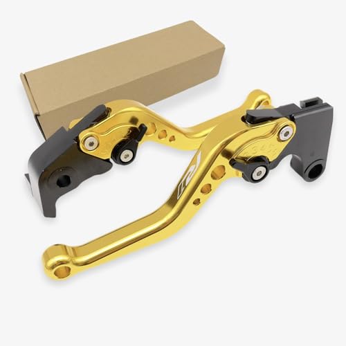 R1 Short Clutch Brake Levers for Yamaha YZFR1 1999-2024 YZF R1 R1M RS 2016 Motorcycle Accessories Adjustable Control Handles (Gold_Glossy, YZF R1 2009-2014) - color: GOLD_GLOSSY, size: YZF R1 2009-2014