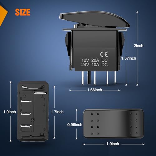 Nilight 2 Pack 3 Way Rocker Switch On Off On 12V-24V Electrical Toggle - color: 3-Way Switch 2 PCS