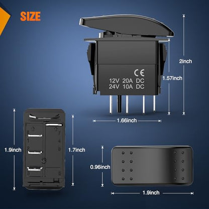 Nilight 2 Pack 3 Way Rocker Switch On Off On 12V-24V Electrical Toggle - color: 3-Way Switch 2 PCS