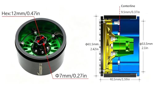 198g Super Heavy Duty 2.2 Beadlock Wheel Rims for 1/10 RC Crawle (Green Black) - color: Green Black