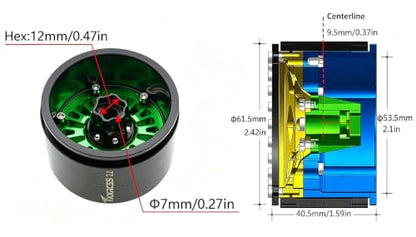 198g Super Heavy Duty 2.2 Beadlock Wheel Rims for 1/10 RC Crawle (Green Black) - color: Green Black