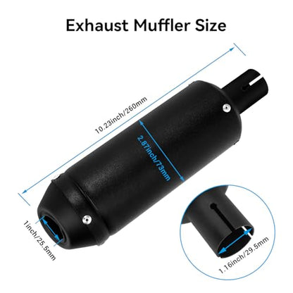 EOPOAYI 28mm Muffler for 125cc 110cc Pit Dirt Bike CRF50 SSR Apollo TTR - color: Black