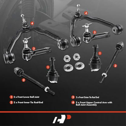 A-Premium 8Pcs Front Suspension Kit, Upper Control Arm, Lower Ball Joint - style: 8Pcs Suspension Kit