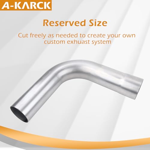 A-KARCK Exhaust 90 Degree Tube 2.25" OD, Mild Steel Exhaust Pipe Mandrel Bend, Custom Your Own Exhaust System - size: 2.25 inch 90 Degree