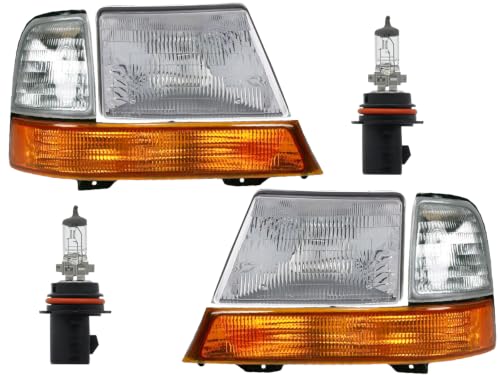 APA Replacement Combo Set of Headlights and Corner Lamps for 1998 1999 2000 98 99 20 Ranger Set of 2 Headlights and 2 Corner Lamps Passenger Right and Driver Left Side - color: 1998-2000 Ranger Combo