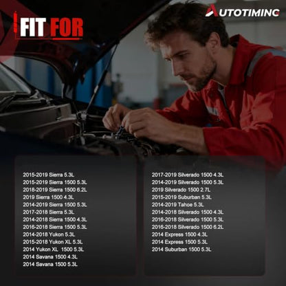 12668390 Fuel Injectors Set of 8 Compatible with Chevy 2014-2019 Silverado Suburban Tahoe Express 1500 Replacement for GMC Sierra Savana Yukon 4.3L 5.3L 6.2L Replace 12672368 12623116 12668649 - color: F-12672368