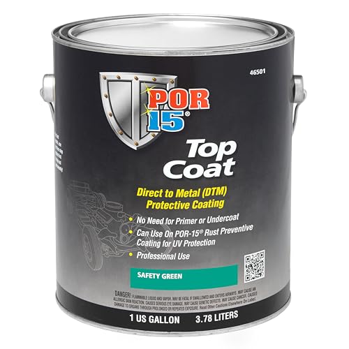 POR-15 Top Coat Paint, Direct to Metal Paint, Long-term Sheen and Color Retention, 128 Fluid Ounces, Safety Green - color: Safety Green, size: 128 Fl Oz (Pack of 1)