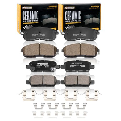 Ceramic Front and Rear Brake Pads Set Compatible with Select 2003-2005 Infiniti G35;Compatible with Select Nissan 350Z/Altima/Juke/Sentra(D815+D1288) - color: HZ815+HZ1288