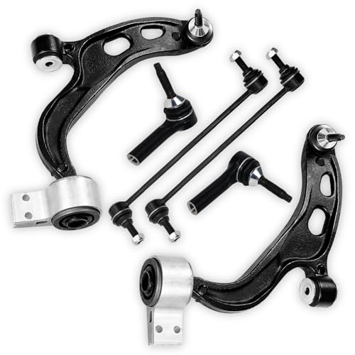 MS401121 MS401122 6Pcs Suspension Kit Assembly Fit For Ford 2010-2012 FLEX/TAURUS, for LINCOLN 2010-2012 MKS/MKT, 2 Front Lower Control Arm, 2 Sway Bar End Link, 2 Front Outer Tie Rod End Link - size: 6Pcs Control Arm Suspension Kit