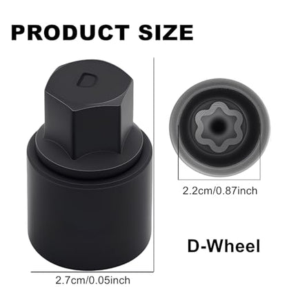 D Wheel Lock Key,Locking Lug Nut Removal Tool Compatible with Toyota,Professional Locking Lug Nut Key,Socket Remover Hand Repair Tool,Black.