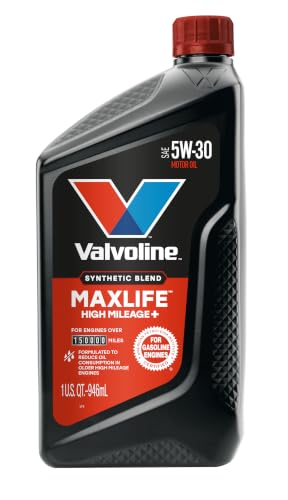 Valvoline High Mileage 150K with MaxLife Plus Technology 5W-30 Motor Oil 1 Quart - size: 1 qt (Pack of 1), style: High Mileage 150K