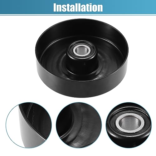 uxcell Drive Belt Tensioner Assembly Accessory Idler Pulley Tightener Pulley No.1112000070 for Mercedes-Benz SLK 230 1998-2004 Black Metal
