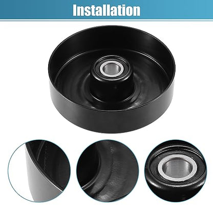 uxcell Drive Belt Tensioner Assembly Accessory Idler Pulley Tightener Pulley No.1112000070 for Mercedes-Benz SLK 230 1998-2004 Black Metal