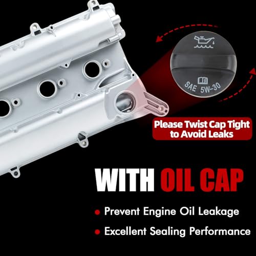 MITZONE Valve Cover Compatible with 2010-2017 GMC Terrain Chevy Equinox Captiva Malibu Buick LaCrosse Regal Verano 2.4L Replace 12610279 12610280