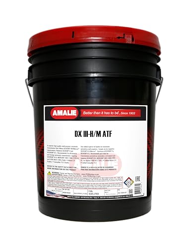 AMALIE DX-III H/M Automatic Transmission Fluid (160-72834-25) 5 Gallon Pail | Made in USA - size: 5 Gallon Pail