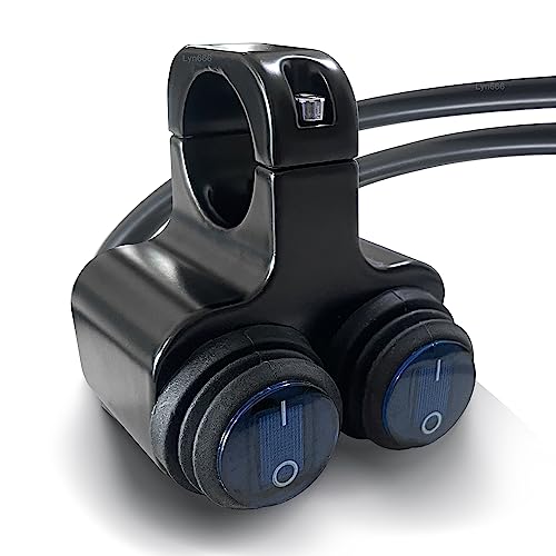 Motorcycle Handlebar Switch ATV Handlebar Light Switch Waterproof Double Control Kill Switch Spotlights Hazard Brake Fog Light ON Off Switches 12v (Blue) 1 Piece - size: Style B-BLUE 1 Piece
