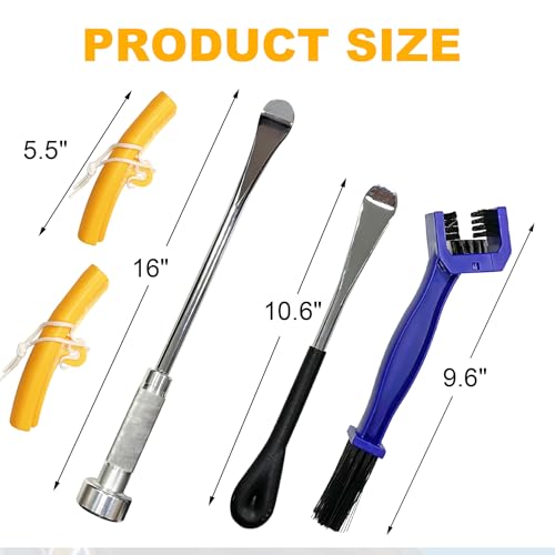 16” Tire Spoon Lever Lawn Mower Motorcycle Dirt Bike Tire Changing Tool with 2 PCS 11” Steel Tire Spoons Tool,2PCS Rim Protectors and Chain Brush(Crowbar kit) - style: Crowbar kit