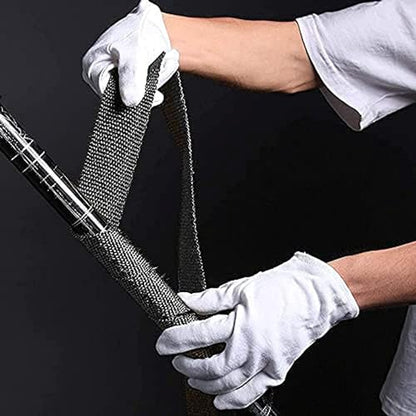 Deecam Exhaust Heat Wrap, 2 Roll 2'' x 50' Exhaust Header Wrap, Black Fireglass Heat Tape for Motorcycle Manifold Pipe Heat Shield with 24 Stainless Steel Ties - size: 30M