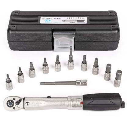 cyclists 1/4 Inch Drive Click Torque Wrench Set, 2 to 24Nm