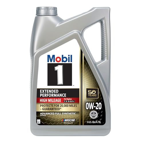 Mobil 1 Extended Performance High Mileage Full Synthetic Oil 0W-20, 5 Quart - size: 5 Quart (Pack of 1)