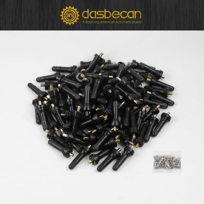 Dasbecan 100pcs 17-20008 TPMS Snap-in Tire Pressure Sensor Valve Stem
