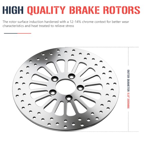 11.8" Rear Brake Rotor Disc with Bolts Mirror‑Polished Stainless Steel 1PCS - size: 1*11.8'' Rear Rotor+Bolt