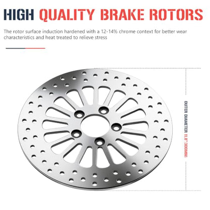 11.8" Rear Brake Rotor Disc with Bolts Mirror‑Polished Stainless Steel 1PCS - size: 1*11.8'' Rear Rotor+Bolt