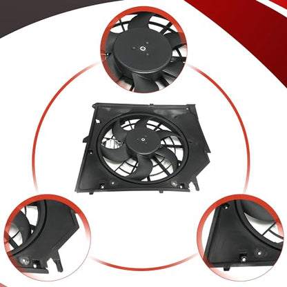 PartsFlow Radiator Cooling Fan Assembly For 1999 2000 2001 2002 2003 2004 2005 BMW E46 325i 328i 330i 17117561757 - color: For 99-06 BMW