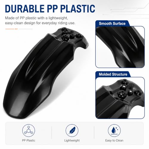 PSLER Front Mud Guard for Tuttio Soleil 01, Yozma IN10 Dirtbikes, Black - color: Black