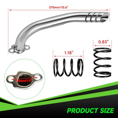 Header Exhaust Pipe Kit Compatible with Predator 212cc 224cc 196cc 6.5HP GX160 GX200 Engine Coleman Mini Bike CT200U BT200X CT200U-EX KT196 Go Kart Baja MB200 with Main Jets Parts (Silver) - color: Silver