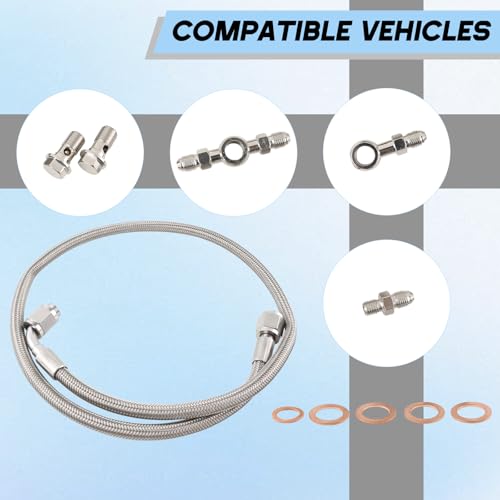 Turbo Oil Feed Line Kit Compatible With Subaru AVCS Mitsubishi TD04 TD05 TD06 WRX 02-06 STI 04-14