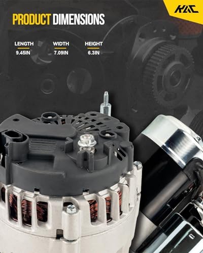 KAC Alternator For Patriot 07-17 Compass 07-17, Avenger 08-13 2.4L Sebring 07-10 2.4L, Alternator Replace 11231 04801323AB 4801323AB 4801323AC 11231N 4801323AD 12V 115Amp CW 6-Groove Pulley - size: 11231N-R