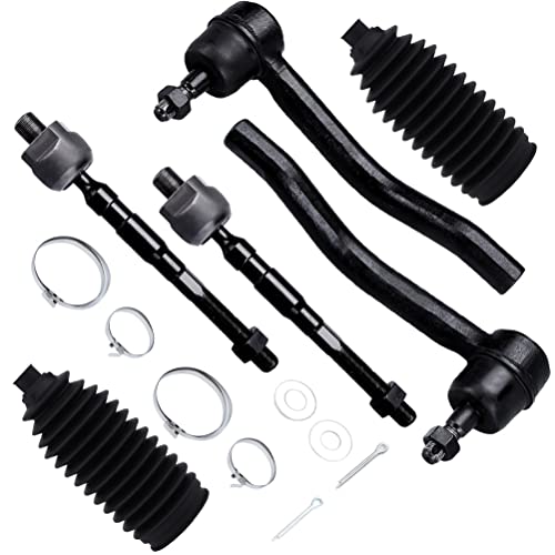 SCITOO 6pcs Front Outer Inner Tie Rod End w/Boot Suspension Kit fit 2007-2012 for Nissan for Altima