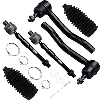 SCITOO 6pcs Front Outer Inner Tie Rod End w/Boot Suspension Kit fit 2007-2012 for Nissan for Altima