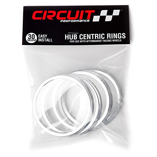 Circuit Performance 67.1mm OD to 56.1mm ID Silver Aluminum Hub Centric Rings