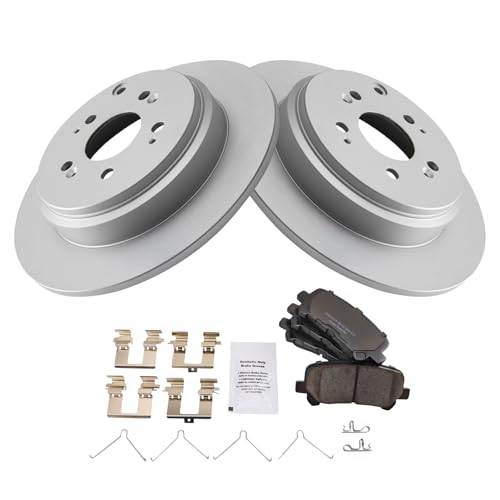 TRQ Rear Brake Pad and Rotor Set Ceramic Solid Rotors - style: BKA14733