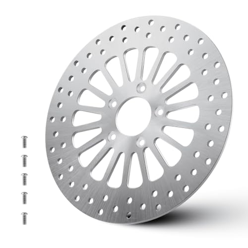 Youxmoto 11.8" Front Brake Rotor for Harley Davidson Touring, for Road King Electra Glide Standard/Classic Tri Glide Ultra Classic Street Glide Road Glide with Bolts Set Brake Rotor 08-22, Silvery - size: 1*11.8'' Front Rotor+1*Bolt