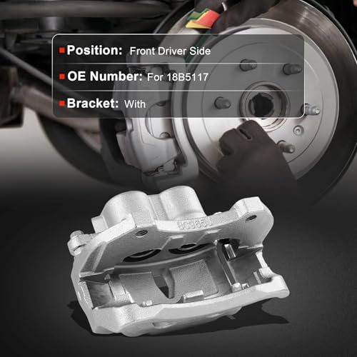 cciyu Front Left/Right Disc Brake Caliper Assembly w/Bracket 18B5117 - size: Front Left[18B5117]