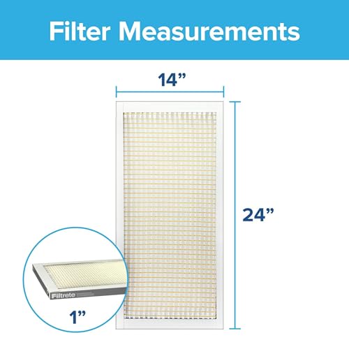 Filtrete 14x24x1 Air Filter, MERV 5, MPR 300, 6 HVAC Filters - size: 14x24x1
