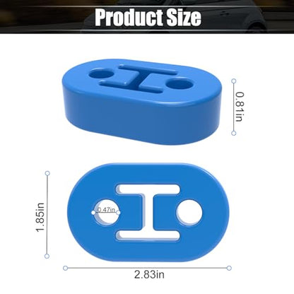 Exhaust Hangers Upgrade EPDM(More Durable than Rubber) Muffler Bushing Insulator Shock Absorbent Mount Bracket 2 Hole 12mm (73mm x 47mm x 21mm) Universal Fit - 4PCS (Blue) - color: BLUE
