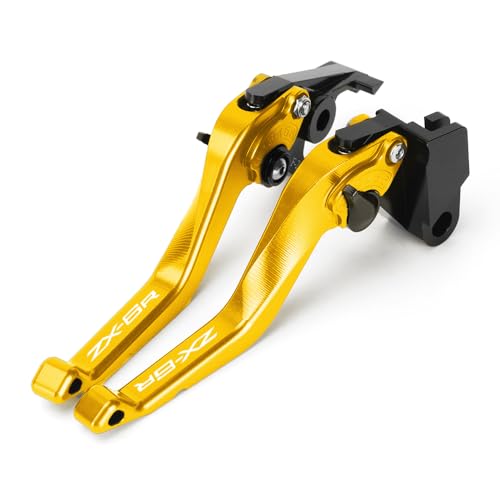 Short Brake Clutch Levers Compatible with K.awasaki Ninja ZX6R 2019 2020 2021 2022 2023 2024 2025 2026 | Front Shorter Levers Handles ZX-6R ZX 6R ZX636 Ninja636 Accessories (Gold) - color: Gold