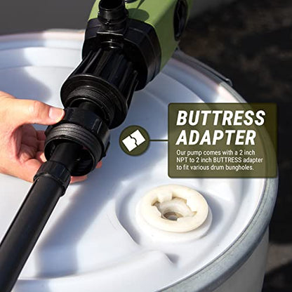TERA PUMP Electric Transfer Drum Pump with Adjustable Suction Tube - style: Adjustable Intake