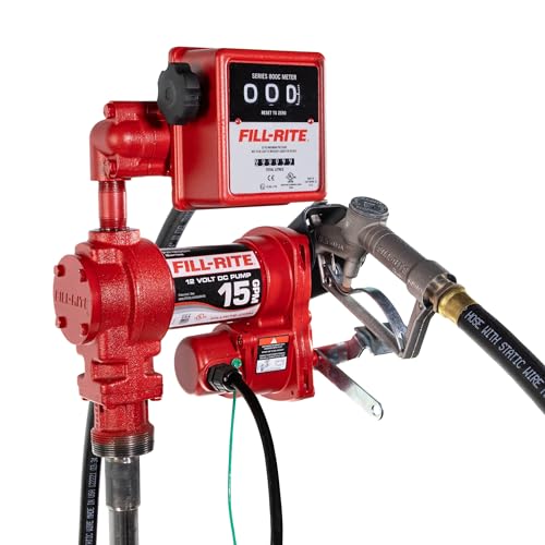 Fill-Rite FR1211HL 12V 15 GPM Fuel Transfer Pump with Standard Mechanical Meter Package, Liters | Gasoline, Diesel, Kerosene, Ethanol & Methanol Blends & Biodiesel - style: Meter (Liters)