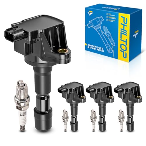 PHILTOP UF626 Ignition Coil Pack and Spark Plug Kit Fit for Honda Fit, CR-Z