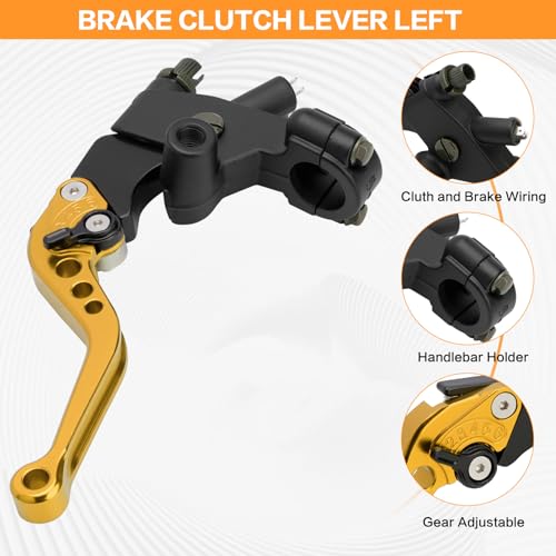 Universal Motorcycle 7/8" 22mm Brake Master Cylinder Clutch Lever - color: Gold